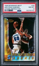 ARVYDAS SABONIS 1996 BOWMAN'S BEST ATOMIC REFRACTOR PSA 8