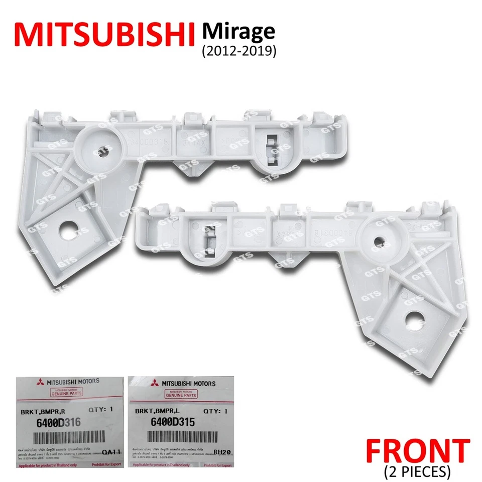 Par de soportes de parachoques delantero derecho para Mitsubishi Mirage Space Star 2012 2019 Foto 2 de 4