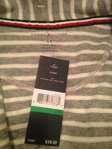 NEW NWT Tommy Hilfiger Jacket Women's Size Large Grey Ivory Stripe Orig.$58.00 - Picture 5 of 9