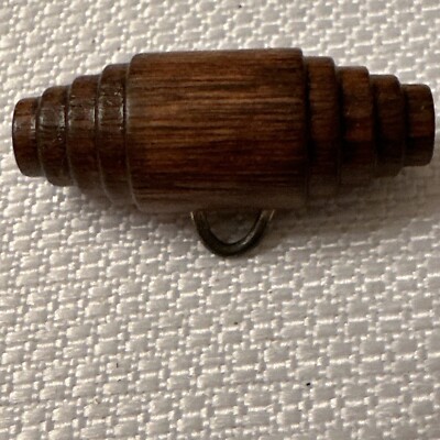 Vintage La Mode Wood Toggle Barrel Button with Metal Shank 1 1/2 