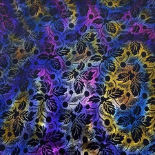 Fabric Cotton Quilt Rainbow Flower Leaf Bright Color 2 Yards 14 Inches
