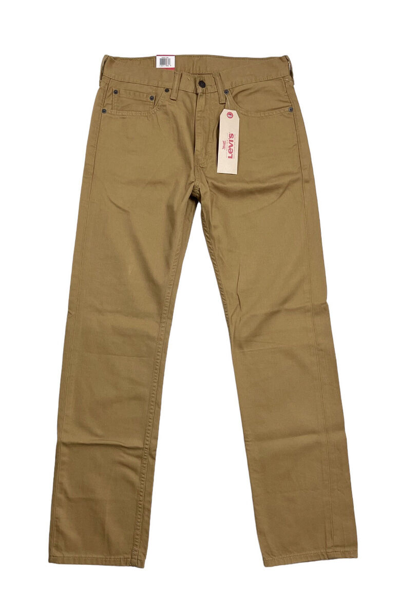 Levi's 505 Classic Straight Fit Denim Jeans In Khaki Caraway Levi's 505 Classic Straight Fit Denim Jeans In Khaki Caraway
