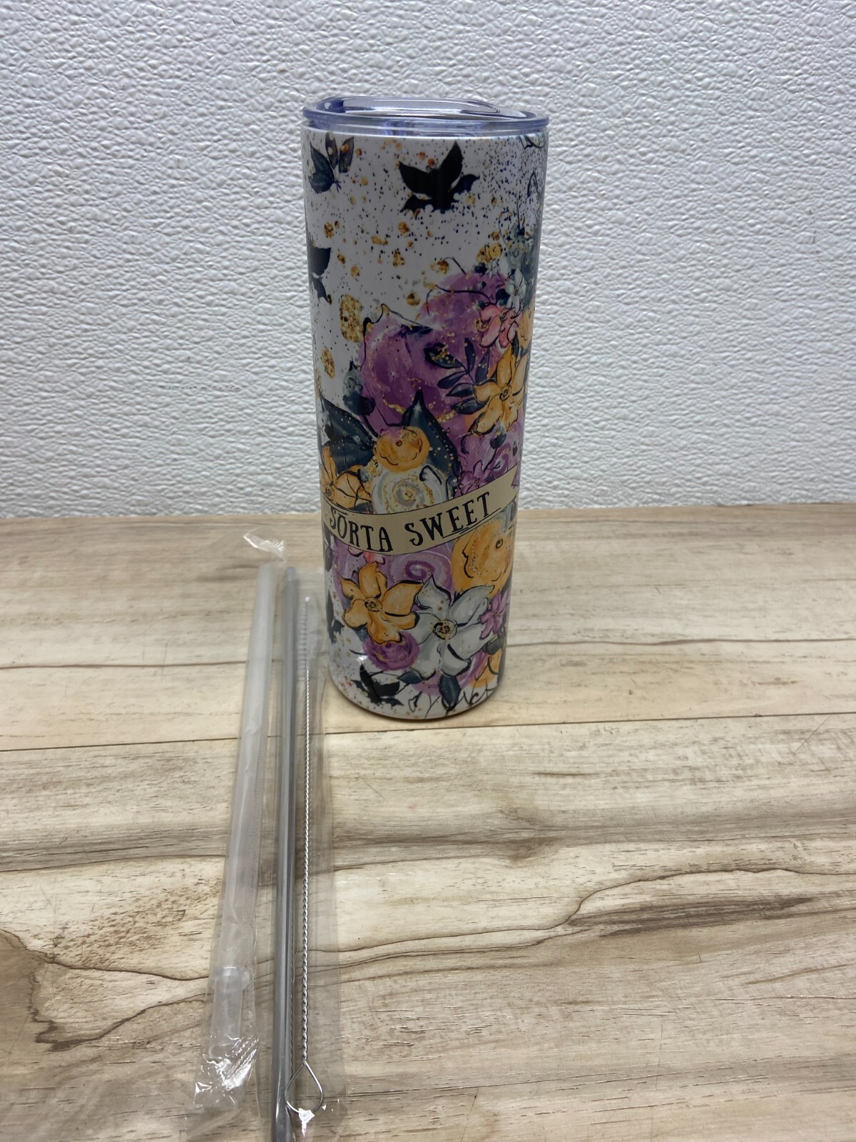 Zonegrace Stainless Steel Skinny Tumbler 20oz Sort A Sweet Sort A Spooky Lid