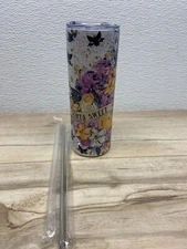 Zonegrace Stainless Steel Skinny Tumbler 20oz Sort A Sweet Sort A Spooky Lid
