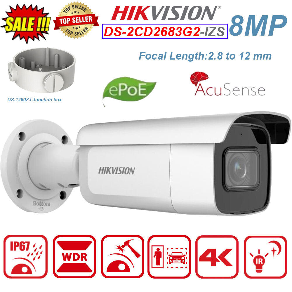 Hikvision DS-2CD2683G2-IZS 8MP AcuSense POE Motorized Varifocal IP Bullet Camera