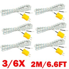 3/6PC K Type Mini-Connector Thermocouple Temperature Probe Sensor 2M Cable USA