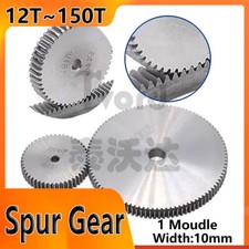 Spur Gear 1M Pinion Gears #45 Steel 12T~150T Metal Spur Transmission Module 1.0