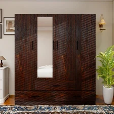 Closet Wardrobe with Hanging Rod 3 Drawers Bedroom Armoires-Black