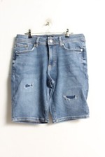 River Island Mens Distressed Style Demim Shorts - Blue - Size W30 C45 