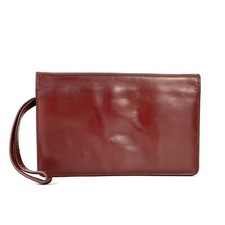 Cartier Clutch Bag Pouch Must Line Leather Red Authentic
