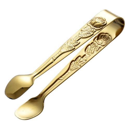 2x Stainless Steel Ice Tong Mini Clamp Gold Sugar Ice Cube Kitchen Serving Tongs - Picture 11 of 11