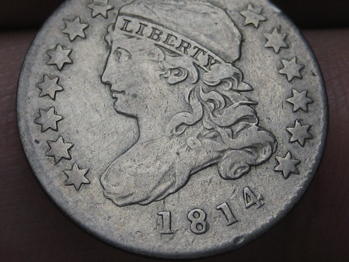 1814 Capped Bust Silver Dime- VF Details, Small Date