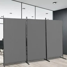 102x71 inch Room Divider 3 Panel Privacy Screens Home Office Folding Steel