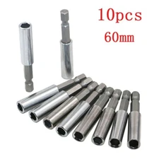 10PCS Steel Impact Screwdriver EXTENSION Drill Bit Holder 1/4 Hex Shank Magnetic