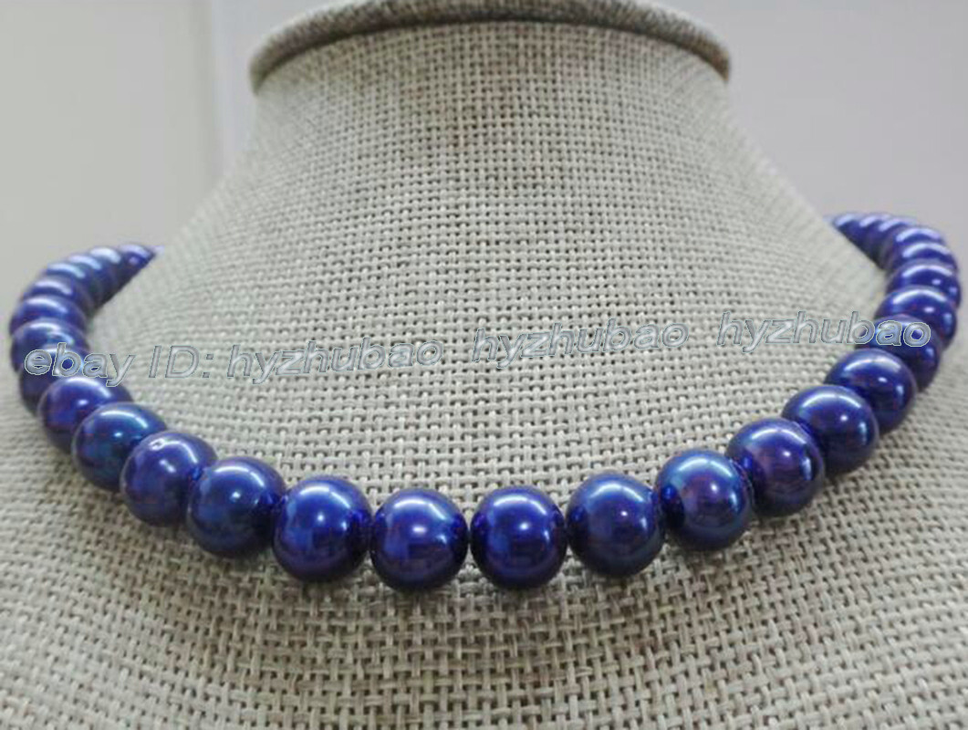 Collar Perlas Akoya Collar De Perlas Azul Akoya Naturales - Cuentas De  10-11mm Con Nudos - Largo 18\, image size:1061x800