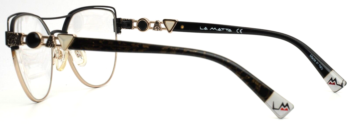 La Matta Sunglasses Black w/Gold Metal; Brown Lens LA MATTA LM3283 3 Black Gold Womens Cat Eye Full Rim  main image 4
