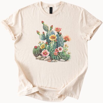 Desert Bloom Cactus Tee Floral Graphic Shirt