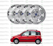 KIT 4 COPPE COPRICERCHI RUOTA RAGGIO 13 PER FIAT PANDA 169 ANNO 03>04>LOGO BLU