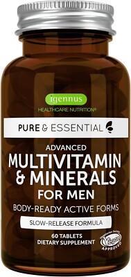 Men's Multivitamin, Methylated B-Vitamins, Clean Label & Vegan, High Strength Fo
