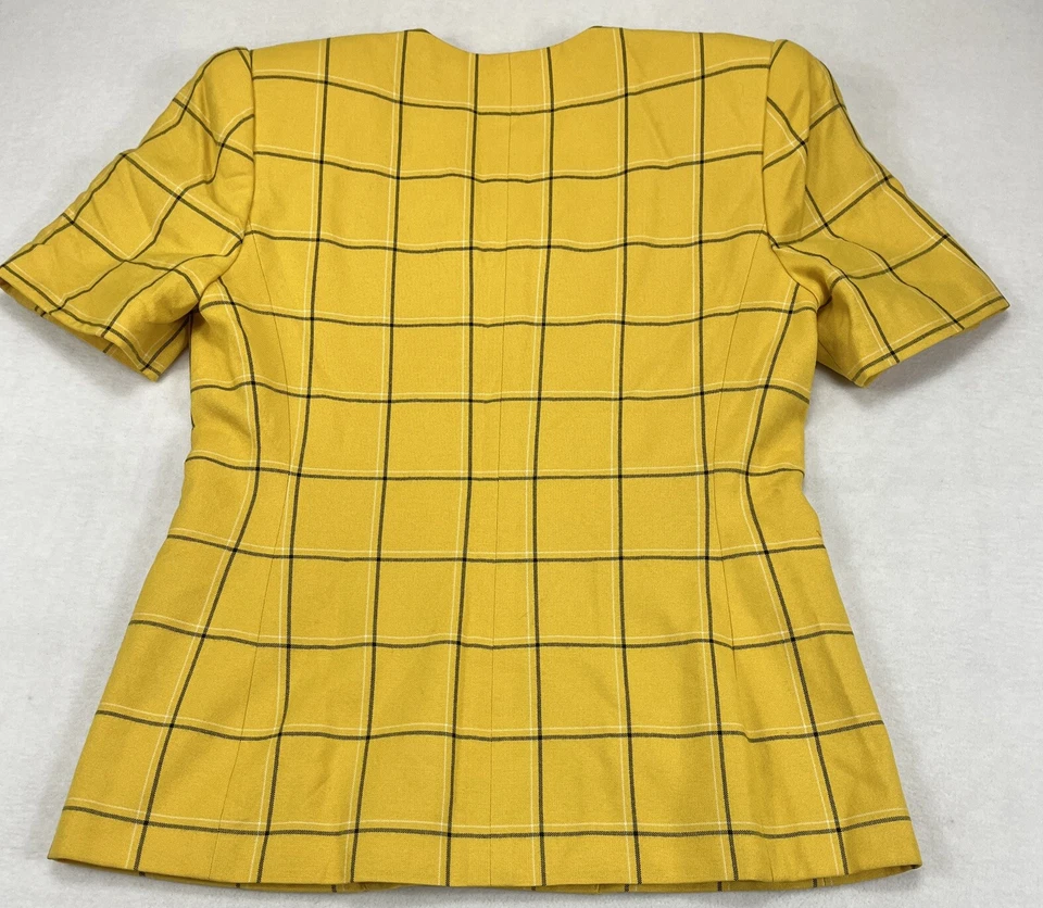 Traje Le Suit Amarillo/Negro Manga Corta Forrado Falda Mujer’s 6P Foto 4 de 4