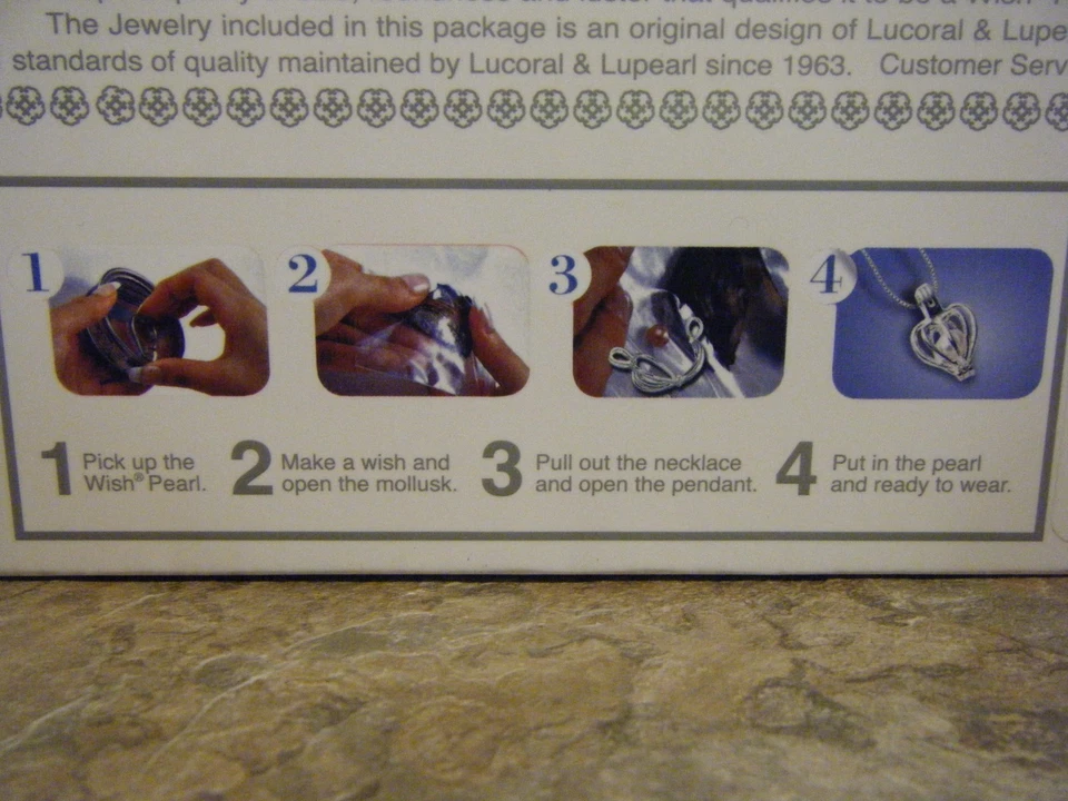 COLLAR COLGANTE CORAZÓN PERLA DESEO PLATA ESTERLINA *NUEVO* Foto 3 de 4