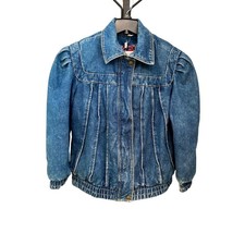 Vintage Gitano Denim Puffer Cotton Jacket Quilted 80s Insulated Medium
