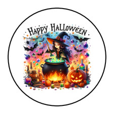 30 Halloween witch stickers labels tags envelope seals party favors