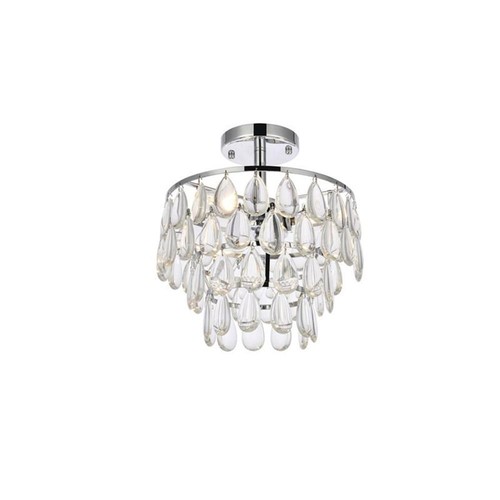 Elegant Lighting Mila 12" Iron and Crystal Flush Mount in Chrome - Picture 3 of 8