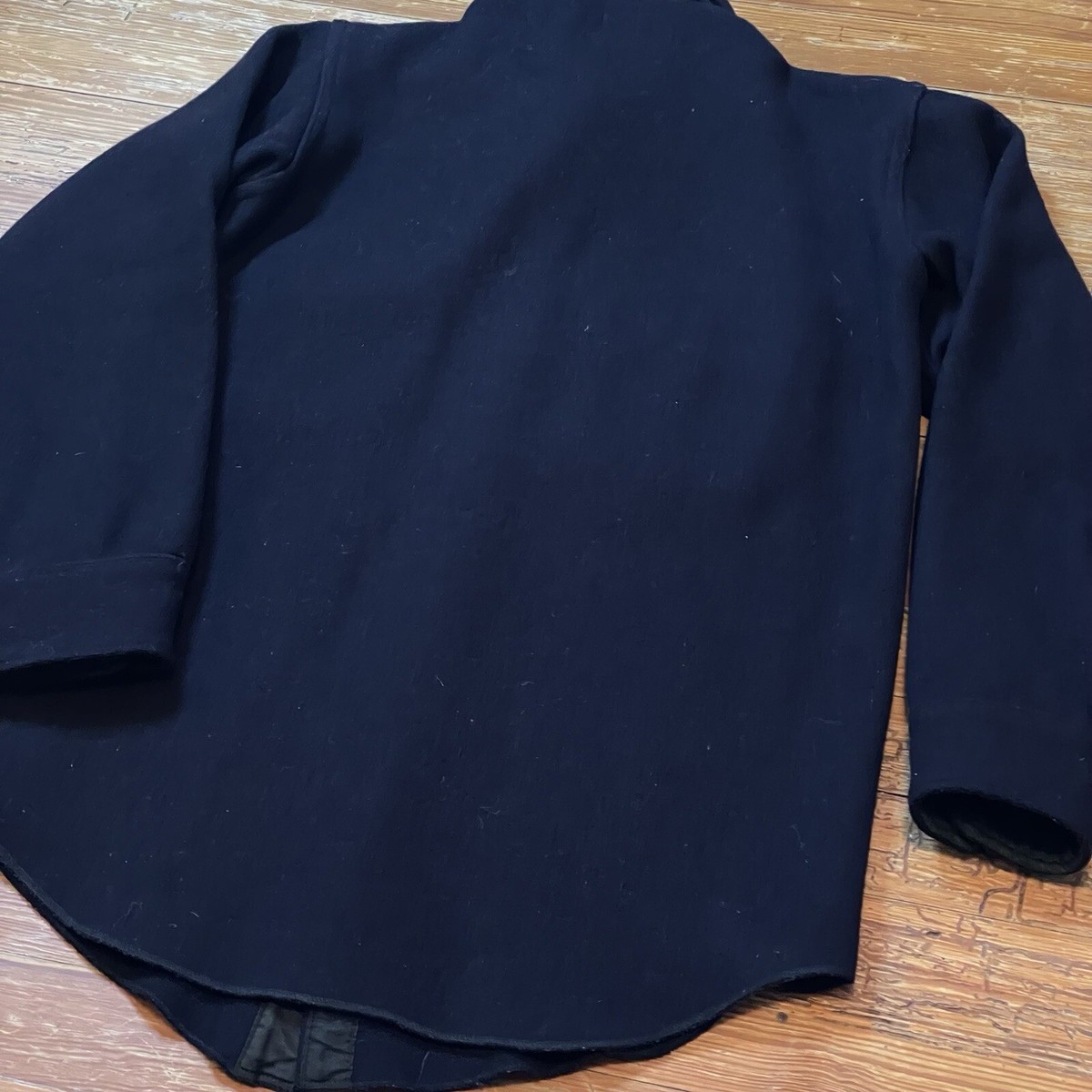 MELTON ウールジャケット Navy M USA製 70s~着丈70身幅60 6eef1871652ca2b391e3f45c2fbd35