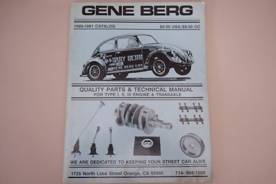Bergページ Gene Berg 90-91 Catalog: Quality Parts & Technical Manual Type 1,2