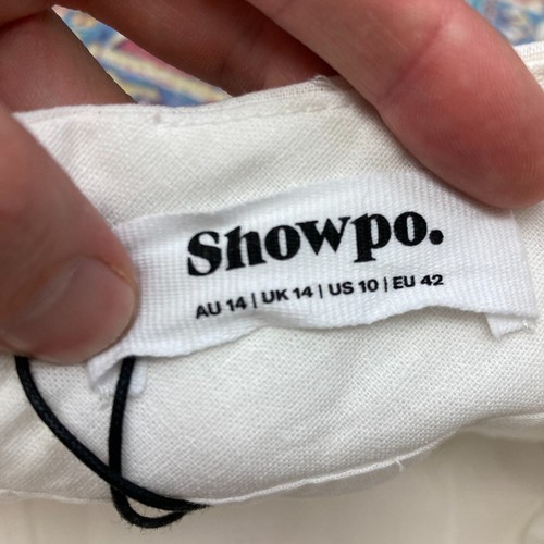 NEW Showpo Skort Skirt Womens 14 White High Waist Zip Mini Cotton 6121 - Picture 8 of 11