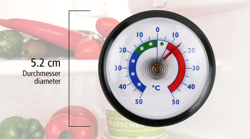3 Stück Kühlschrank Thermometer Set Selbstklebend Schwarz Analog Gefrierschrank - Bild 2 von 4