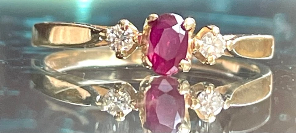 Pink Topaz Ring Diamond Pink Topaz Ring 14K Gold Ring / 