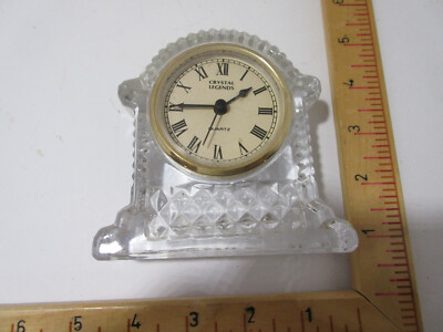Working Crystal Legends Clock Godinger Hand Crafted Over 24% Lead Crystal EUC