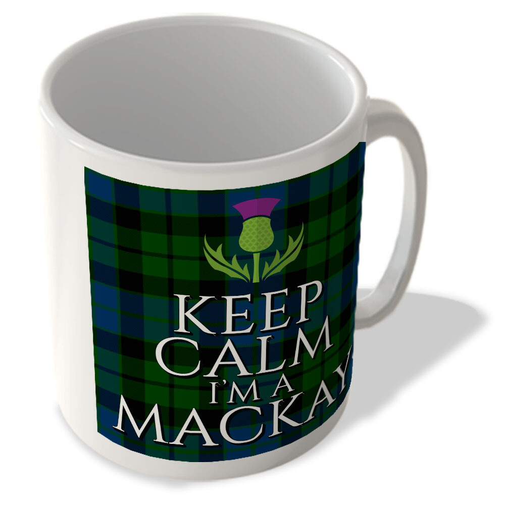 Keep Calm I'm a Mackay - Mackay Modern Tartan - (Thistle) - Scottish Mug