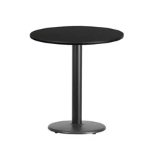 Flash 24'' Round Laminate Table Top/18'' Round Base, Black