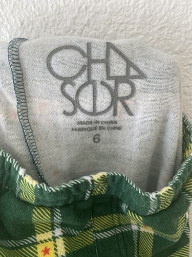 NWOT Chaser Boys Cozy Knit Jogger Sweatpants Green Plaid with Stars Size 6 - Picture 3 of 3