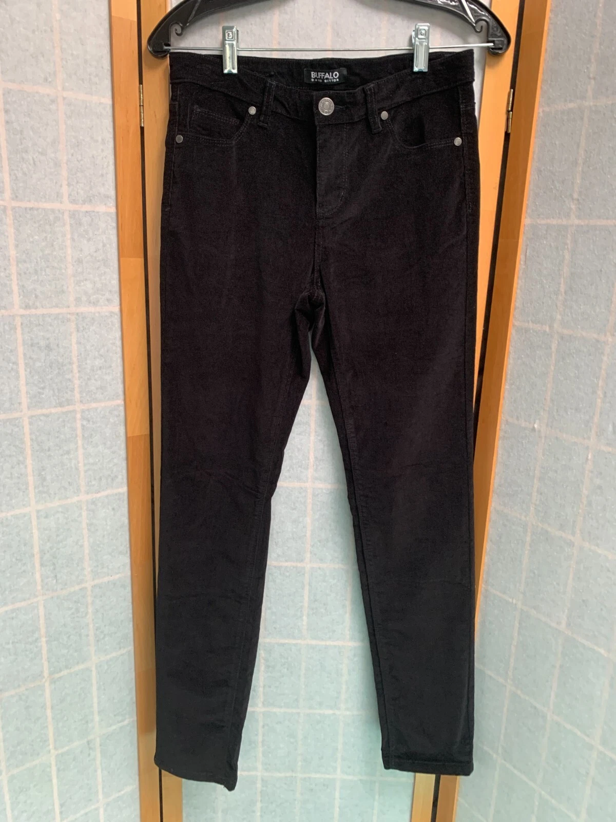 Jean femme Buffalo David Bitton cordons 6/28 Supreme taille moyenne skinny stretch noir
