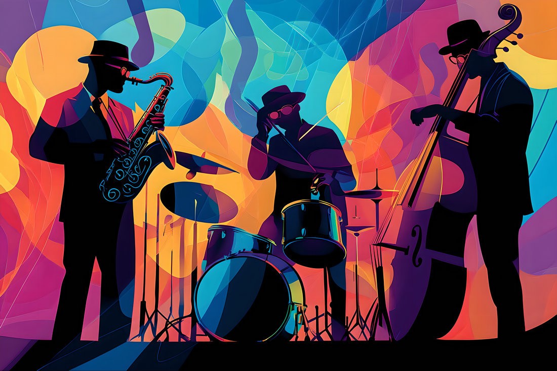 Colorful Music Jazz Trio Canvas Art Home Decor Wall Art Print
