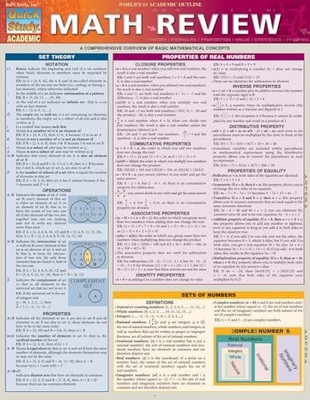 Math Review: a QuickStudy Laminated Reference Guide (Quick Study: Academic)