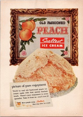 Sealtest Peach Ice Cream Vintage Magazine Ad Print 1959 Britain Bobbies