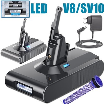 9AH Akku Für Dyson V8 Absolute Animal Staubsauger LED-Anzeige Ladegerät / Filter