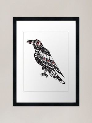 Pazifischer Nordwesten Rabe Indianer gerahmtes Wandbild Poster Leinwanddruck Bild