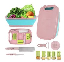 Collapsible Cutting Board 9-In-1 Multi Chopping Board Foldable Chopping Board...