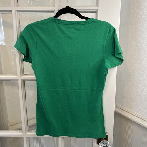 Notre Dame T-Shirt Tee Champion Women's Medium Classic Green V-Neck - Picture 8 of 10