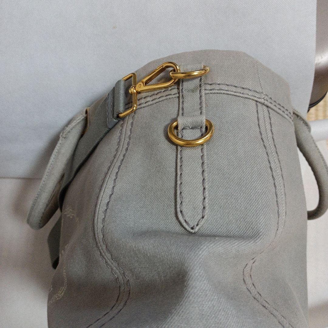 PRADA Gray Canvas Shoulder Bag thumbnail 6