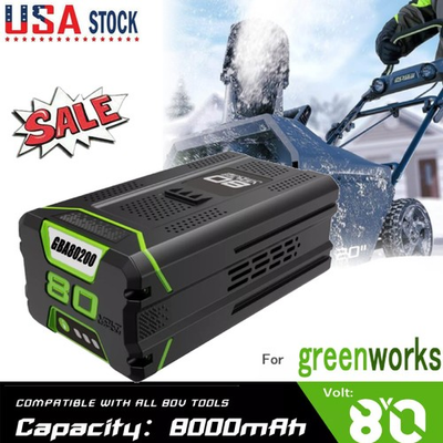 #ad For Greenworks GBA80600 8.0AH Battery Power TooL 80 Volt Replacement GBA80200 $99.99