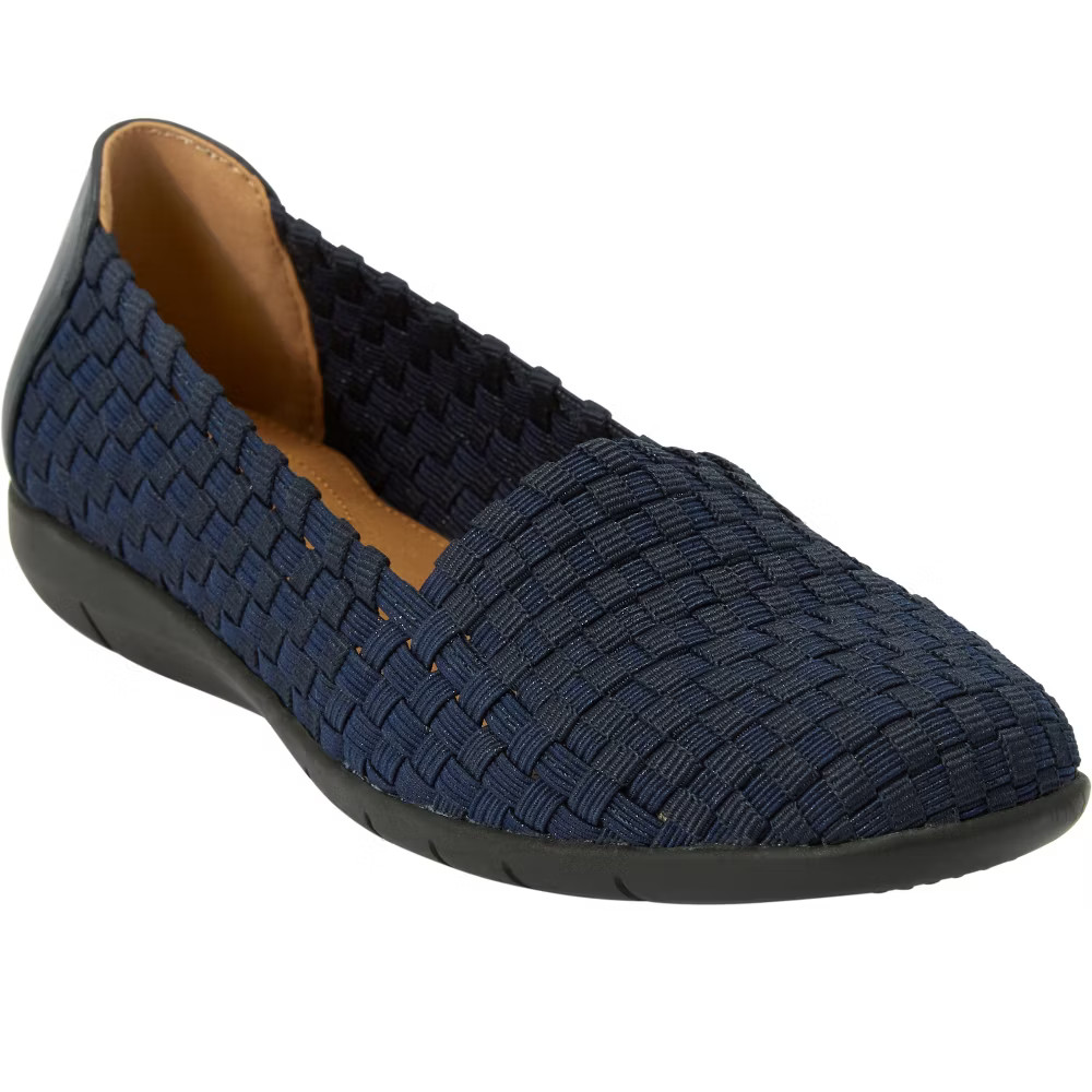 Comfortview The Bethany Stretch Woven Slip On Flat - 8 M Navy 10490₽