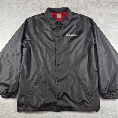 Troy Lee Designs Jacket Men's Large Black Cycling Bike Windbreaker Snap Button - Image 1 of 4