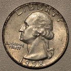 *HIGH GRADE* 1958-D Washington Quarter 90% Silver Denver *CHECK BREAST FEATHERS*